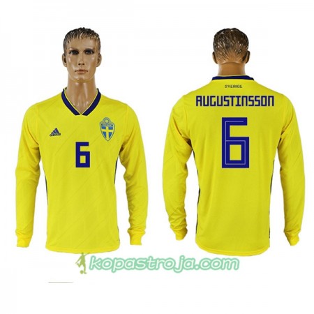 Billiga Fotbollströjor Sverige Augustinsson 6 WM 2018 Hemma tröja Långärmad